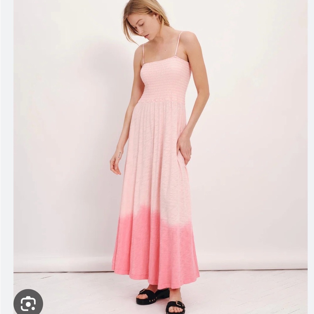 ATM Anthony Thomas Melillo Pink Ombre Maxi Dress with Spaghetti Straps